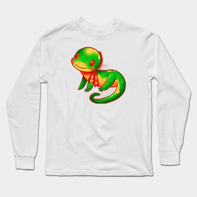 Cute Lizard Drawing Long Sleeve T-Shirt by Play Zoo